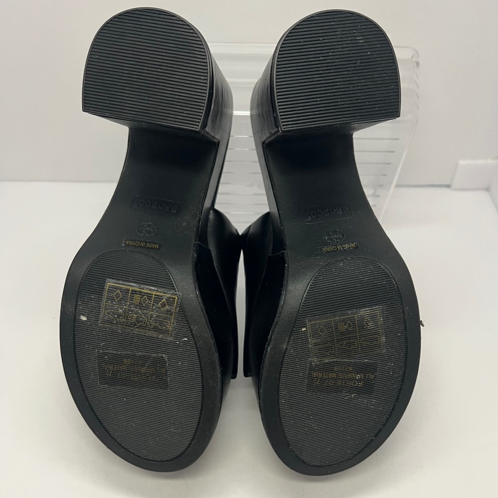 BAMBOO Platform Slide Sandals Womens 7.5 Black Chunky Block Heel Mule Y2K - Picture 4 of 10